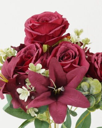 Artificial Flower 36*36*47 CM Rose lily bush*11 GS-67922015-R1 Flowers Bush YeahFlower is one of Chinese leading OEM manufacturers and exporters , supplying the silk flowers, wholesale artificial trees