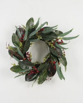 Artificial Flower 50*50*10CM leafs/berry rattan ring GS-66222088 Christmas Item YeahFlower is one of Chinese leading OEM manufacturers and exporters , supplying the silk flowers, wholesale artificial trees