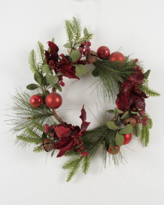 Artificial Flower 62*62*15CM pinecone/berry rattan ring GS-66222086 Christmas Item YeahFlower is one of Chinese leading OEM manufacturers and exporters , supplying the silk flowers, wholesale artificial trees