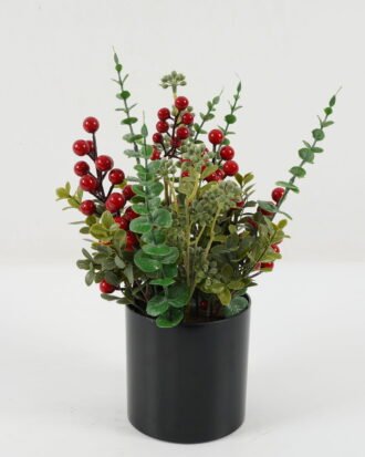 Artificial Flower 20*20*35CM tiny leaf and berry in pp pot GS-66222055 Christmas Item YeahFlower is one of Chinese leading OEM manufacturers and exporters , supplying the silk flowers, wholesale artificial trees