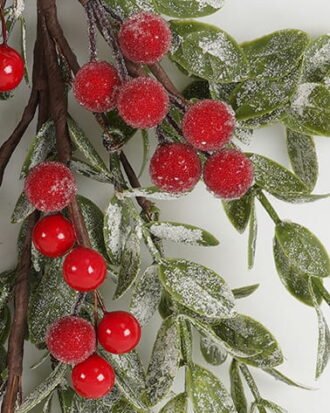 Artificial Flower 18*18*33CM tiny leaf and berry teardrop GS-66222057 Christmas Item YeahFlower is one of Chinese leading OEM manufacturers and exporters , supplying the silk flowers, wholesale artificial trees