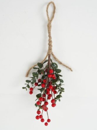 Artificial Flower 15*8*30CM tiny leaf and berry teardrop GS-66222059 Christmas Item 3,000+ sqm showroom with thousands of artificial flowers, plants & trees ready for global sourcing.