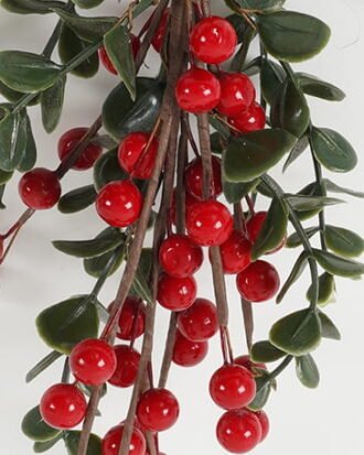 Artificial Flower 8*6*30CM tiny leaf and berry teardrop GS-66222058 Christmas Item YeahFlower is one of Chinese leading OEM manufacturers and exporters , supplying the silk flowers, wholesale artificial trees