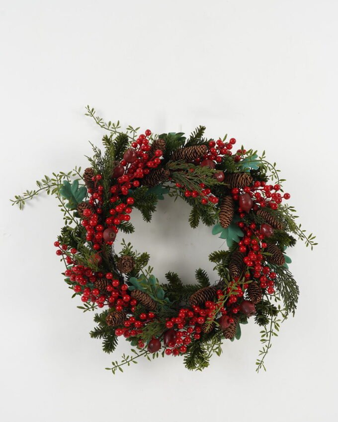 Artificial Plant 60*60*14cm Christmas wreath GS-27922187 Christmas Item YeahFlower is one of Chinese leading OEM manufacturers and exporters , supplying the silk flowers, wholesale artificial trees