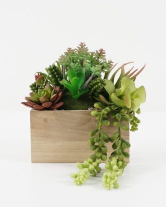 Artificial succulent 17*17*26cm Artificial succulent in wood pot GS-51722170 Succulent YeahFlower is one of Chinese leading OEM manufacturers and exporters , supplying the silk flowers, wholesale artificial trees