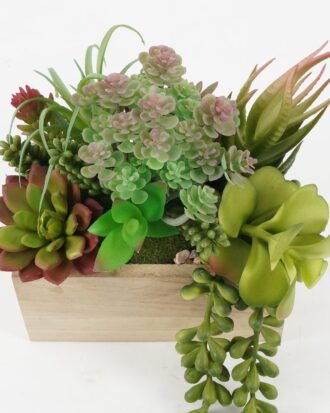 Artificial succulent 17*17*26cm Artificial succulent in wood pot GS-51722170 Succulent YeahFlower is one of Chinese leading OEM manufacturers and exporters , supplying the silk flowers, wholesale artificial trees