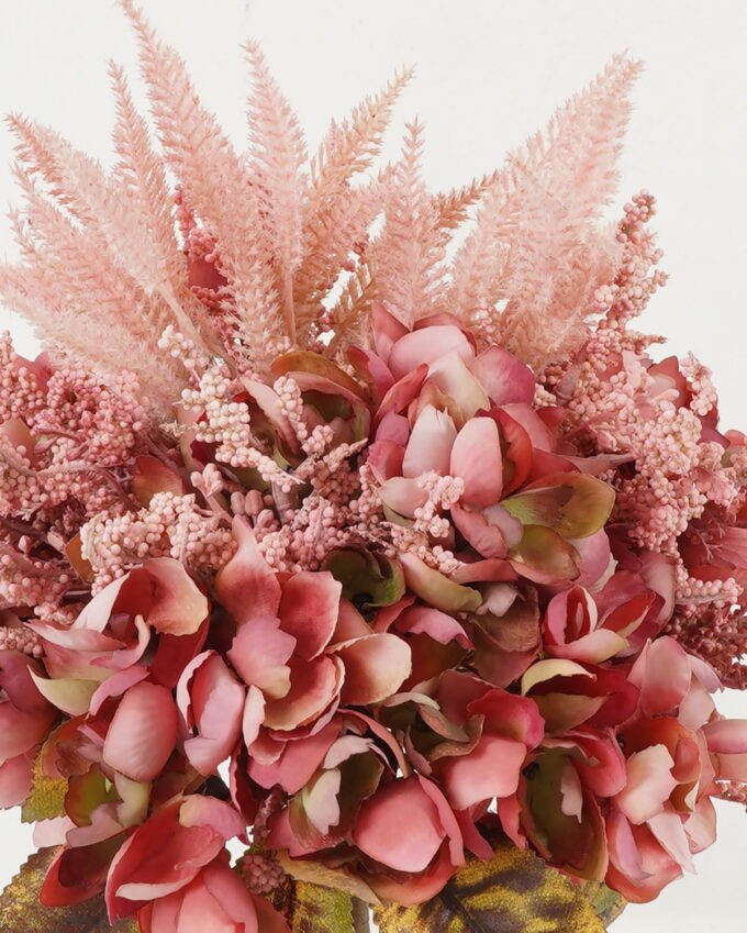 Artificial Flower 23*23*30cm Barley hydrangea bush GS-27922194-P1 Bouquet YeahFlower is one of Chinese leading OEM manufacturers and exporters , supplying the silk flowers, wholesale artificial trees