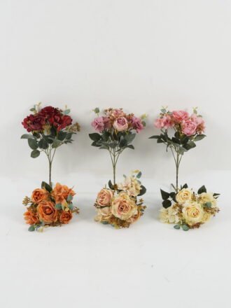 Artificial Flower 18*30cm Rose hush GS-31722003-W1 Flowers Bush 3,000+ sqm showroom with thousands of artificial flowers, plants & trees ready for global sourcing.