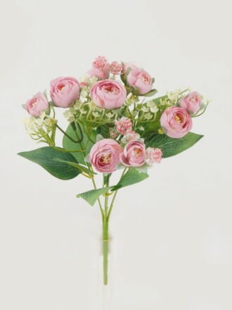 Artificial Flower 20*20*30cm  Camellia *5 bush GS-31722007-Z1 Flowers Bush 3,000+ sqm showroom with thousands of artificial flowers, plants & trees ready for global sourcing.