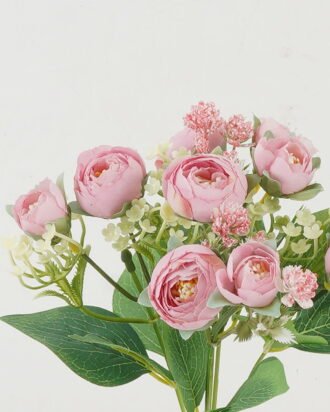 Artificial Flower 20*20*30cm  Camellia *5 bush GS-31722007-P1 Flowers Bush YeahFlower is one of Chinese leading OEM manufacturers and exporters , supplying the silk flowers, wholesale artificial trees