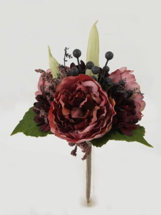 Artificial Flower 23*23*32cm Peony okra bush GS-27922216-W1 Bouquet 3,000+ sqm showroom with thousands of artificial flowers, plants & trees ready for global sourcing.