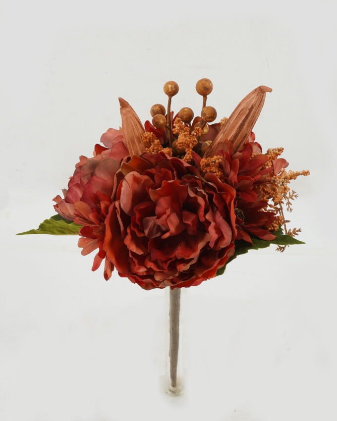 Artificial Flower Peony okra bush GS-27922216_4 Artificial Flower 23*23*32cm Peony okra bush GS-27922216 Bouquet YeahFlower is one of Chinese leading OEM manufacturers and exporters , supplying the silk flowers, wholesale artificial trees