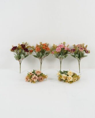 Artificial Flower 22*22*33cm Rose *7 bush GS-31722008-P2 Flowers Bush YeahFlower is one of Chinese leading OEM manufacturers and exporters , supplying the silk flowers, wholesale artificial trees