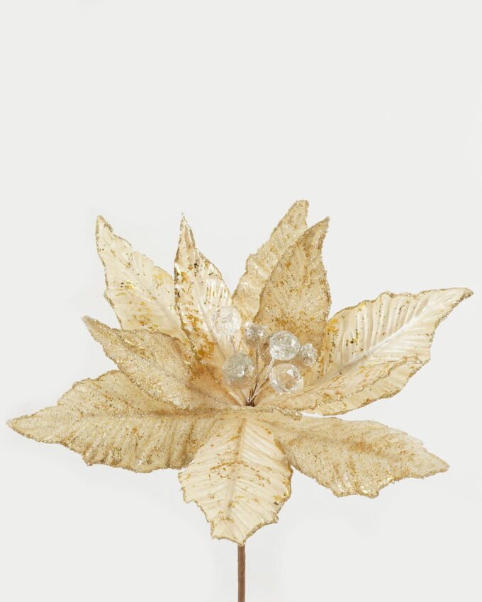 Artificial Flower 25*56cm Christmas flower  single stem GS-66622018CONTI Christmas Item YeahFlower is one of Chinese leading OEM manufacturers and exporters , supplying the silk flowers, wholesale artificial trees