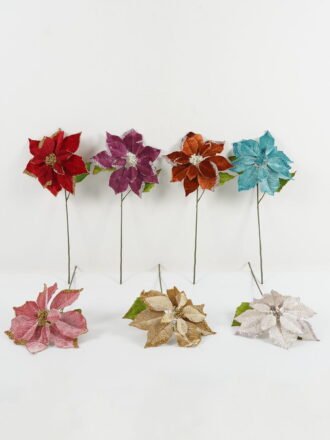 Artificial Flower 28*57cm Christmas flower  single stem GS-66622021-K2 Christmas Item 3,000+ sqm showroom with thousands of artificial flowers, plants & trees ready for global sourcing.