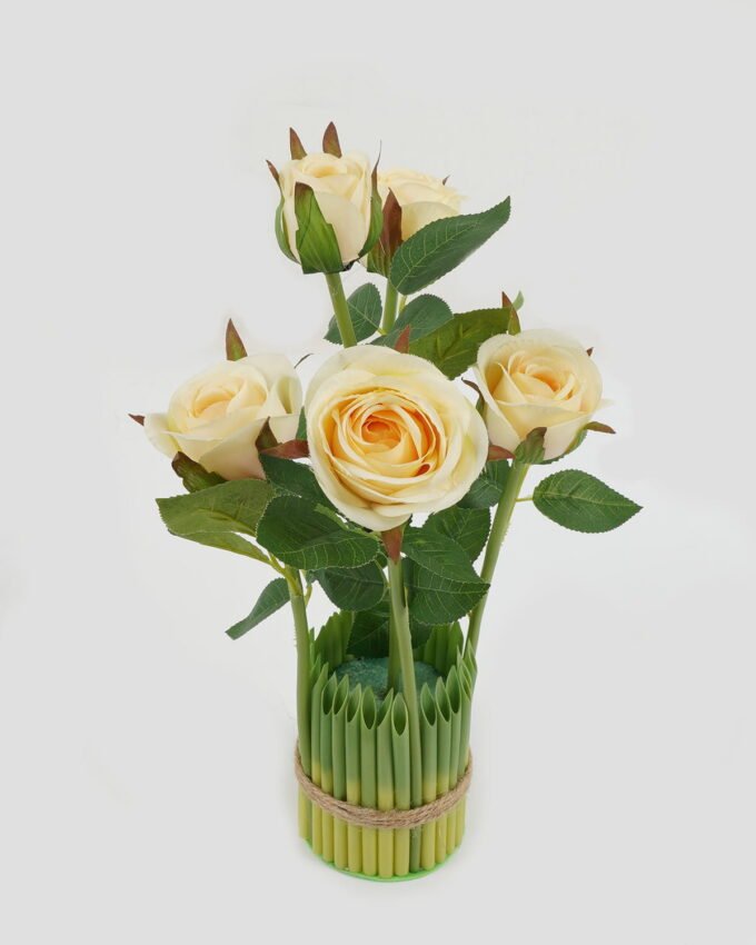 Artificial Plant 18*18*32cm rose *5 GS-69022009 Leaves&Sprays&Foliages YeahFlower is one of Chinese leading OEM manufacturers and exporters , supplying the silk flowers, wholesale artificial trees