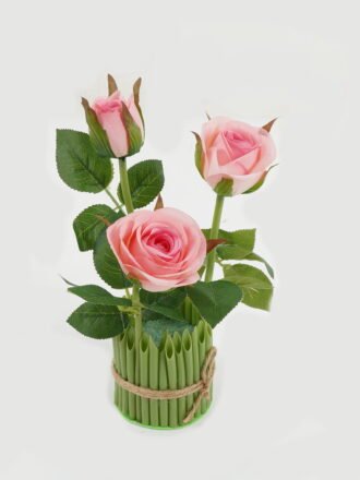 Artificial Table Plants 13*13*23cm rose *3 GS-69022010-R1 Potted Flowers&Plants 3,000+ sqm showroom with thousands of artificial flowers, plants & trees ready for global sourcing.
