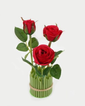 Artificial Table Plants 13*13*23cm rose *3 GS-69022010-R1 Potted Flowers&Plants YeahFlower is one of Chinese leading OEM manufacturers and exporters , supplying the silk flowers, wholesale artificial trees