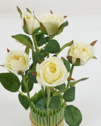 Artificial Table Plants 18*18*32cm rose *5 GS-69022009-W1 Potted Flowers&Plants YeahFlower is one of Chinese leading OEM manufacturers and exporters , supplying the silk flowers, wholesale artificial trees