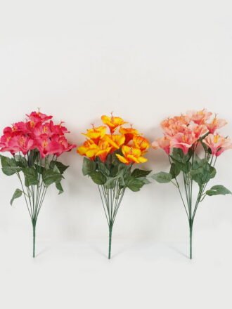 Artificial Flower 26*26*50cm Rose *7 bush GS-19523001 Flowers Bush 3,000+ sqm showroom with thousands of artificial flowers, plants & trees ready for global sourcing.