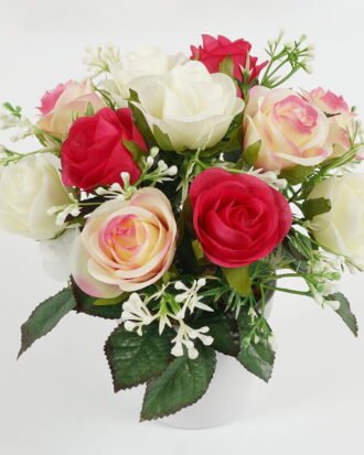 Artificial Flower 19*19*20cm Rose *12 in PP pot GS-64223003-P1 Potted Flowers&Plants YeahFlower is one of Chinese leading OEM manufacturers and exporters , supplying the silk flowers, wholesale artificial trees