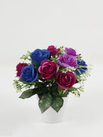 Artificial Flower 19*19*20cm Rose *12 in PP pot GS-64223003-P1 Potted Flowers&Plants 3,000+ sqm showroom with thousands of artificial flowers, plants & trees ready for global sourcing.