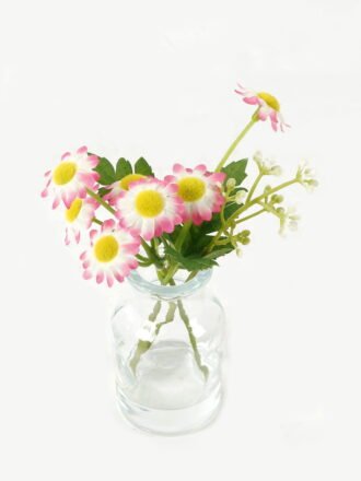 Artificial Flower 8*6*15cm Chamomile  in glass ware GS-16823029-W1 Potted Flowers&Plants 3,000+ sqm showroom with thousands of artificial flowers, plants & trees ready for global sourcing.