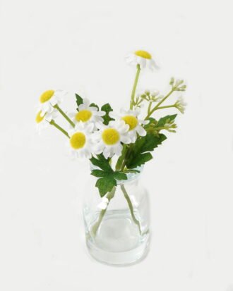 Artificial Flower 8*6*15cm Chamomile  in glass ware GS-16823029-W1 Potted Flowers&Plants YeahFlower is one of Chinese leading OEM manufacturers and exporters , supplying the silk flowers, wholesale artificial trees
