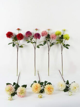 Artificial Flower 21*21*81cm Rose *3 single stem GS-128J23008-W1 Single Flowers 3,000+ sqm showroom with thousands of artificial flowers, plants & trees ready for global sourcing.