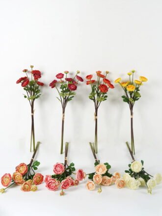 Artificial Flower 20*20*69cm Persian buttercup *3 bundle(Burn the side) GS-128J23012-O1 Bouquet 3,000+ sqm showroom with thousands of artificial flowers, plants & trees ready for global sourcing.