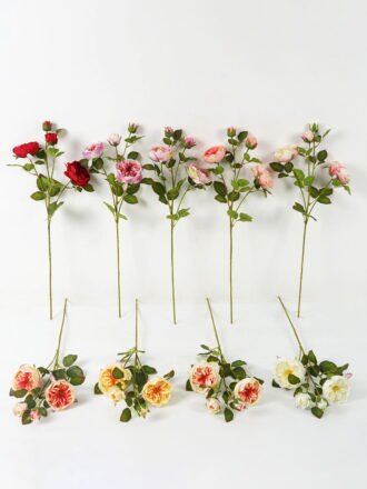 Artificial Flower 23*23*69cm Rose *4 single stem GS-128J23005-P2 Single Flowers 3,000+ sqm showroom with thousands of artificial flowers, plants & trees ready for global sourcing.