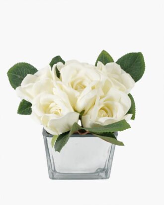 Artificial Flower 16*16*16.5cm Rose in Silver Glass pot GS-03319004 Potted Flowers&Plants YeahFlower is one of Chinese leading OEM manufacturers and exporters , supplying the silk flowers, wholesale artificial trees