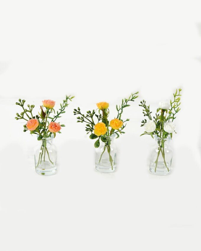 Artificial Flower 13*8*15cm Rose in glass ware GS-16823028 Potted Flowers&Plants YeahFlower is one of Chinese leading OEM manufacturers and exporters , supplying the silk flowers, wholesale artificial trees