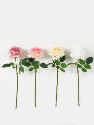 Artificial Flower 18*18*42cm Tea rose moist real touch single stem GS-46123005-W1 Single Flowers 3,000+ sqm showroom with thousands of artificial flowers, plants & trees ready for global sourcing.