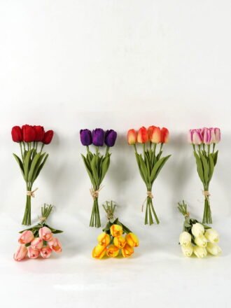 Artificial Flower 14*14*33cm Tulipa *7 bundle GS-128J23016-P2 Bouquet 3,000+ sqm showroom with thousands of artificial flowers, plants & trees ready for global sourcing.