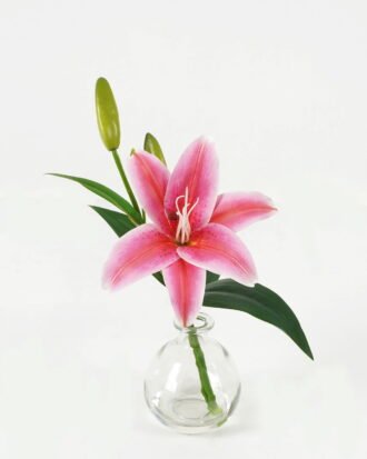 Artificial Flower 26cm Single lily in the glass GS-06923003-R1 Potted Flowers&Plants YeahFlower is one of Chinese leading OEM manufacturers and exporters , supplying the silk flowers, wholesale artificial trees