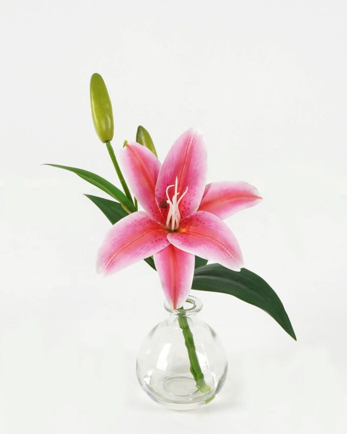 Artificial Flower 26cm Single lily in the glass GS-06923003-R1 Potted Flowers&Plants YeahFlower is one of Chinese leading OEM manufacturers and exporters , supplying the silk flowers, wholesale artificial trees