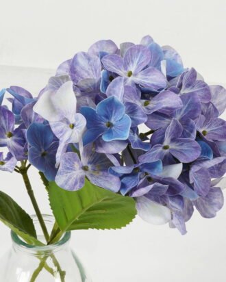 Artificial Flower 29cm Hydrangea *2 single steam in the glass GS-06923008-B1 Potted Flowers&Plants YeahFlower is one of Chinese leading OEM manufacturers and exporters , supplying the silk flowers, wholesale artificial trees