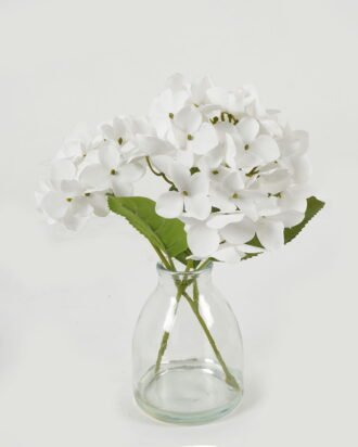 Artificial Flower 29cm Hydrangea *2 single steam in the glass GS-06923008-W1 Potted Flowers&Plants YeahFlower is one of Chinese leading OEM manufacturers and exporters , supplying the silk flowers, wholesale artificial trees