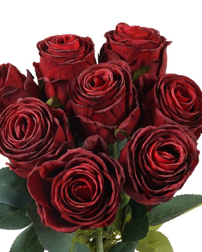 Artificial Flower 19*41cm Rose *8 bundle  GS-44623001-R1 Bouquet YeahFlower is one of Chinese leading OEM manufacturers and exporters , supplying the silk flowers, wholesale artificial trees