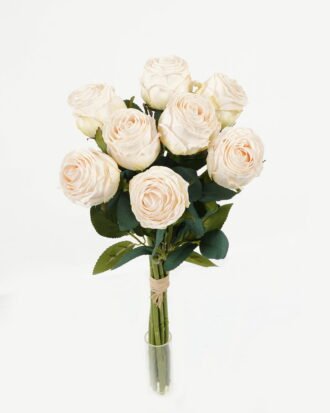 Artificial Flower 19*41cm Rose *8 bundle  GS-44623001-W1 Bouquet YeahFlower is one of Chinese leading OEM manufacturers and exporters , supplying the silk flowers, wholesale artificial trees