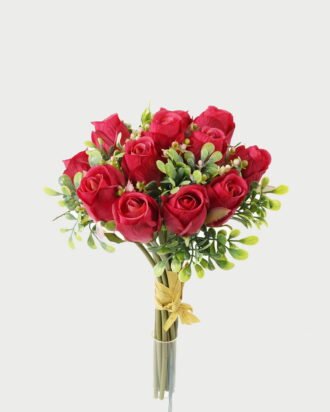 Artificial Flower 20*20*33cm Rose bundle GS-128J23018-R1 Bouquet YeahFlower is one of Chinese leading OEM manufacturers and exporters , supplying the silk flowers, wholesale artificial trees