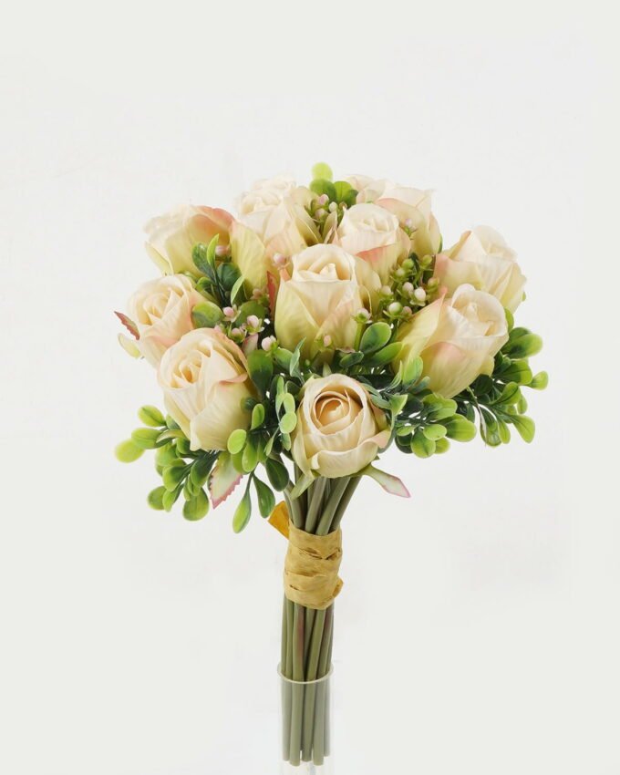 Artificial Flower 20*20*33cm Rose bundle GS-128J23018-W1 Bouquet YeahFlower is one of Chinese leading OEM manufacturers and exporters , supplying the silk flowers, wholesale artificial trees