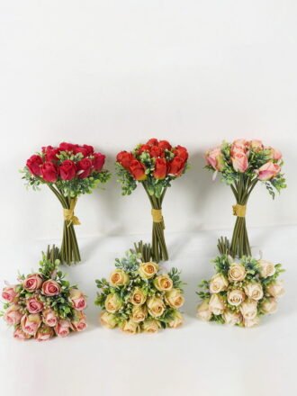 Artificial Flower 20*20*42cm Rose bush GS-70023006 Bouquet 3,000+ sqm showroom with thousands of artificial flowers, plants & trees ready for global sourcing.