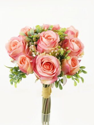 Artificial Flower 20*20*33cm Rose bundle GS-128J23018-W1 Bouquet 3,000+ sqm showroom with thousands of artificial flowers, plants & trees ready for global sourcing.