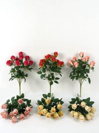 Artificial Flower 25*25*47cm Rose bush GS-128J23017-O1 Flowers Bush 3,000+ sqm showroom with thousands of artificial flowers, plants & trees ready for global sourcing.