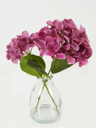 Artificial Flower 29cm Hydrangea *2 single steam in the glass GS-06923008-W1 Potted Flowers&Plants 3,000+ sqm showroom with thousands of artificial flowers, plants & trees ready for global sourcing.