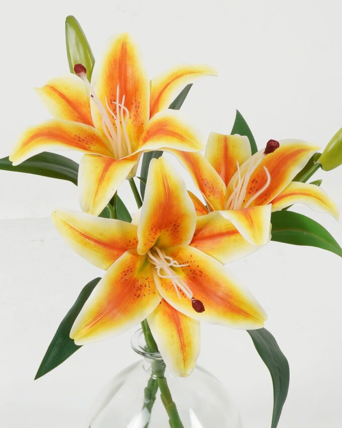 Artificial Table Plants 35cm Lily*3 in the glass GS-06923004-O1 Potted Flowers&Plants YeahFlower is one of Chinese leading OEM manufacturers and exporters , supplying the silk flowers, wholesale artificial trees