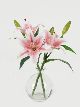 Artificial Table Plants 35cm Lily*3 in the glass GS-06923004-O1 Potted Flowers&Plants 3,000+ sqm showroom with thousands of artificial flowers, plants & trees ready for global sourcing.