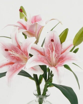 Artificial Table Plants 35cm Lily*3 in the glass GS-06923004-P1 Potted Flowers&Plants YeahFlower is one of Chinese leading OEM manufacturers and exporters , supplying the silk flowers, wholesale artificial trees